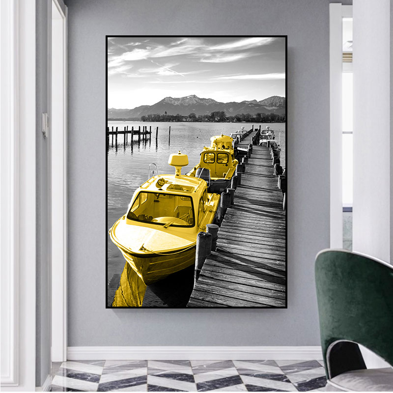 入户玄关装饰画现代简约走廊过道楼梯墙壁画竖版单幅风景海景挂画
