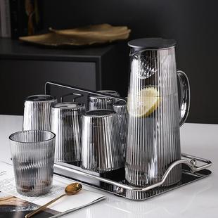 玻璃杯水杯ins风简约家庭杯子客厅茶杯水壶杯架杯具家用套装