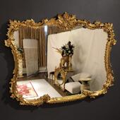 雕花壁挂装 法式 覆古梳妆镜化妆镜欧式 饰镜壁炉镜玄关镜浴室镜子