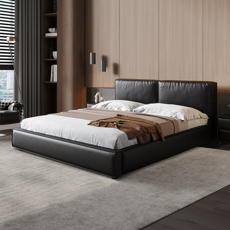 黑色主卧室意式极简真皮