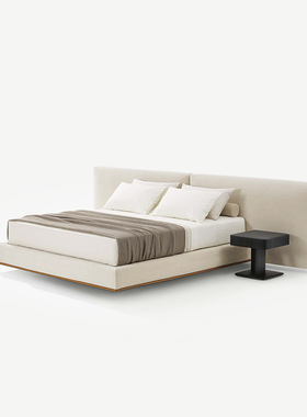 乔登/意式极简宽屏床主卧室轻奢高级感大床BRERA双人布艺2米x2米2