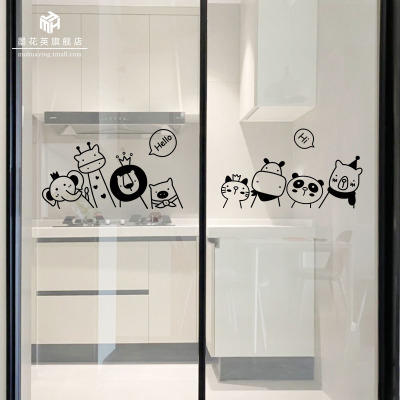 家用客厅厨房玻璃门贴纸