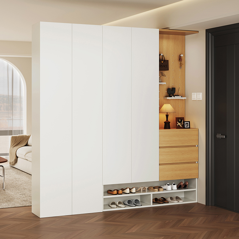 现代简约鞋柜门口家用白色大容量多层储物柜入户门厅柜ENF级柜子