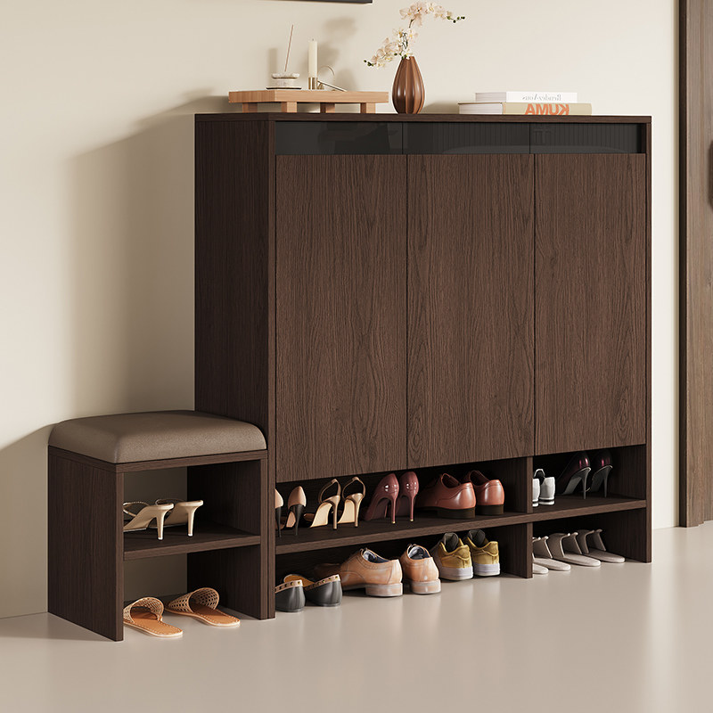 君尚木语ENF级欧松板鞋柜靠墙一体收纳柜定制门口玄关多层储物柜,住宅家具,鞋柜,淘宝优惠券,粉丝福利购,淘宝优惠卷