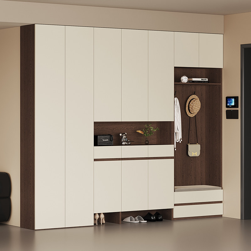 ENF级欧松板鞋柜中古奶油风入户门厅柜玄关柜大容量收纳柜储物柜,住宅家具,鞋柜,淘宝优惠券,粉丝福利购,淘宝优惠卷