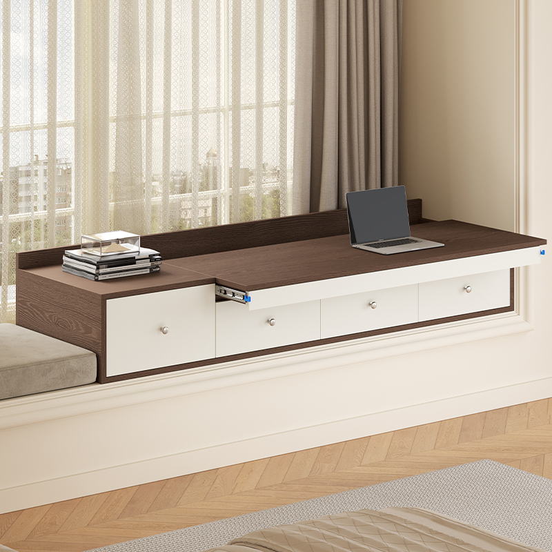 实木飘窗柜家用榻榻米储物柜窗台抽屉式改造柜定制卧室落地收纳柜