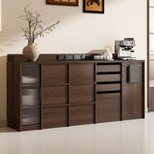 爆款 ENF级餐边柜橱柜家用厨房收纳柜靠墙一体茶水柜客厅置物柜子