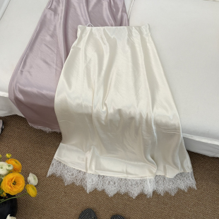 云朵设计小众26年夏上新蕾丝缎面丝滑高级感鱼尾裙半身裙C556