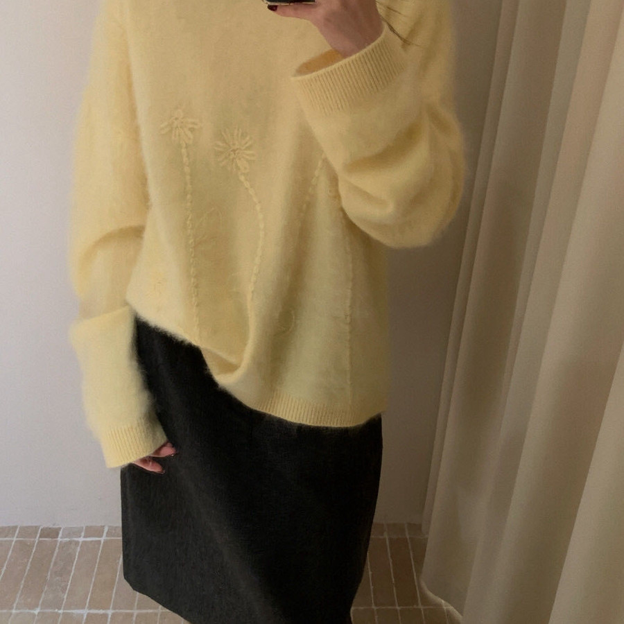 云温婉动人小清新绵羊毛拉绒保暖毛衣（含100绵羊毛）YS1-A205637