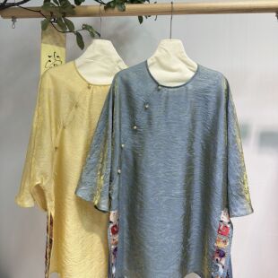 YS264 G401 型包容性小衫 云朵家高档人丝浮光锦面料重工刺绣大版