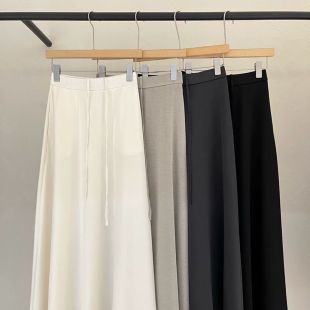 云朵家26年夏上新简约气质长款 抽绳半身裙W6012