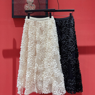 云朵26夏上新轻奢优雅绝美显瘦气质公主花朵半身裙w600