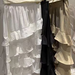 云朵家26年夏上新法式 浪漫层层荷叶边A字裙半身裙kk620