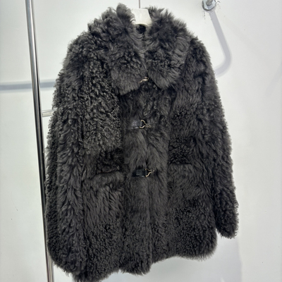 云朵生态卷毛托斯卡纳气质翻领皮草保暖皮毛一体外套WT09