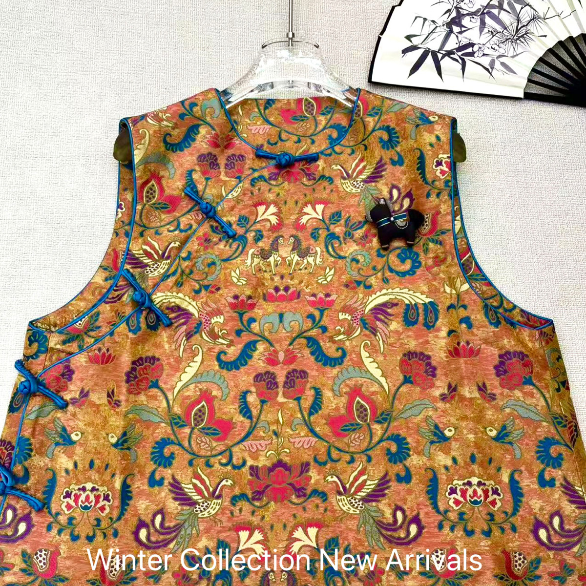 云朵26年早春中式重工盘扣龙凤戏马提花马甲（含70真丝）ys-3486,女装/女士精品,马夹,淘宝优惠券,粉丝福利购,淘宝优惠卷