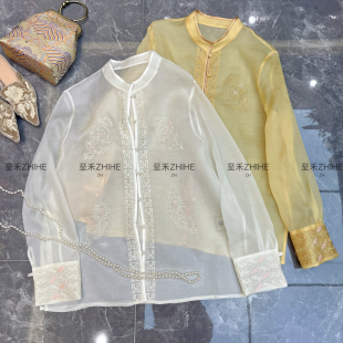 云朵设计26年春款 衬衫 含100真丝 t1044 极简大牌老钱新中式