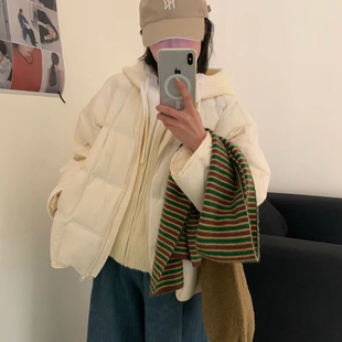 假两件针织领女宽松百搭豆腐块保暖羽绒服外套719 新款 云朵 25冬季