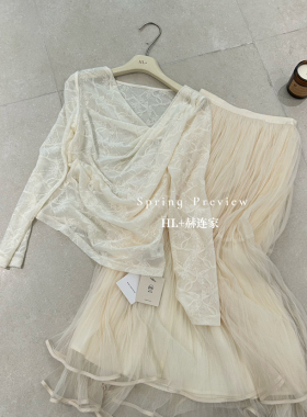 云朵家26年春款V领刺绣小女人洋气显瘦小衫(不含半裙)826S7123