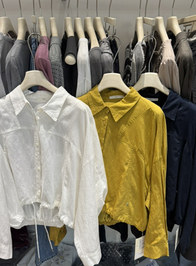 云朵设计26年春款翻领排扣洋气时尚显瘦衬衫Q10825
