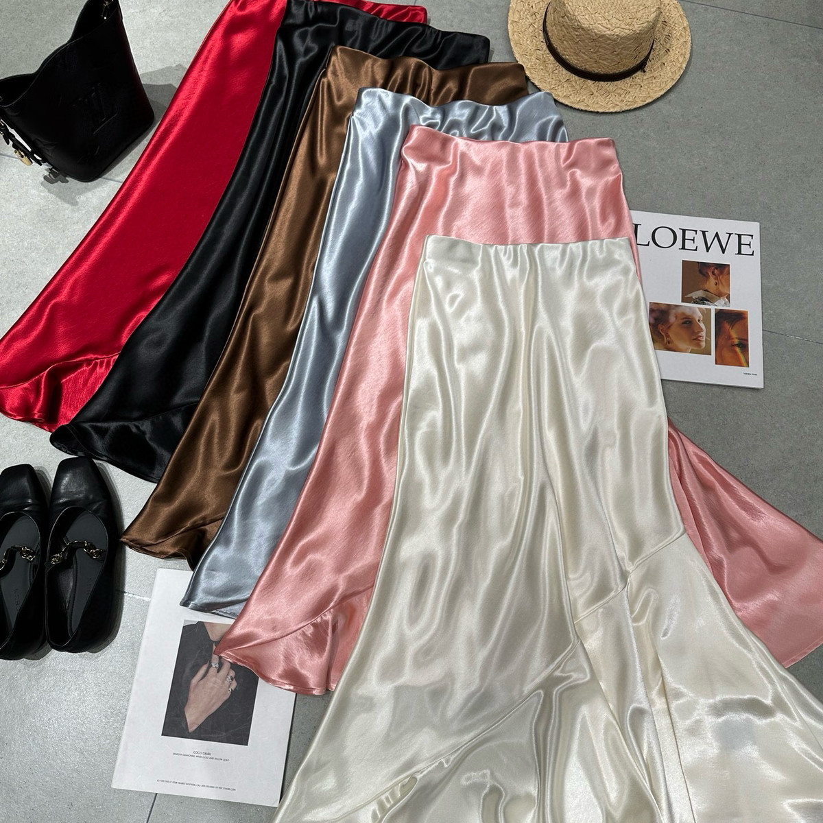 云朵早春斜裁荷叶边松紧腰鱼尾半身裙(不含任何配件)BQ268818,女装/女士精品,半身裙,淘宝优惠券,粉丝福利购,淘宝优惠卷