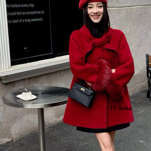 7.8牦牛绒 含92.2羊毛 PSss9 配腰带 云朵家羊毛大衣羊毛外套