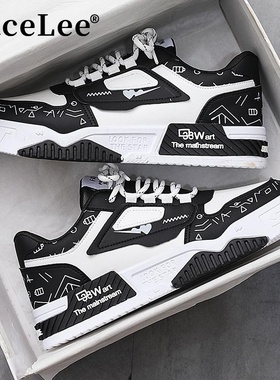 FaceLee日本设计师联名款男鞋秋冬百搭舒适运动休闲高级黑系带鞋