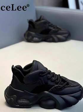 FaceLee男鞋新款透气厚底老爹鞋男增高面包鞋潮牌休闲运动鞋子