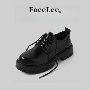 FaceLee皮鞋男款休闲英伦正装商务大头厚底增高系带通勤结婚新郎