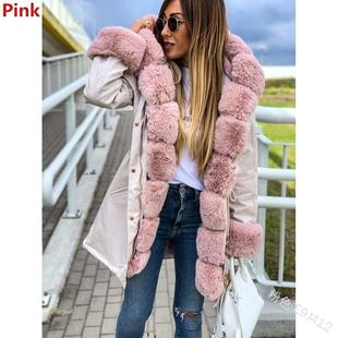 imitation Mid coat fur parka collar thickened length