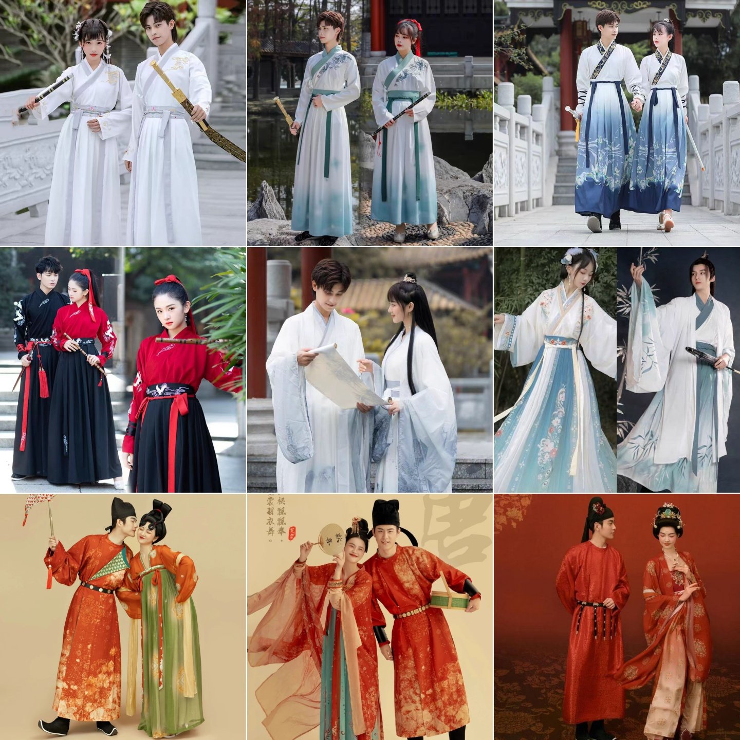 汉服出租cp古装情侣男女毕业季运动会开幕式班服演出写真拍照租赁,女装/女士精品,汉服套装,淘宝优惠券,粉丝福利购,淘宝优惠卷