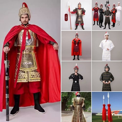 租古代兵服男士战袍花木兰岳飞