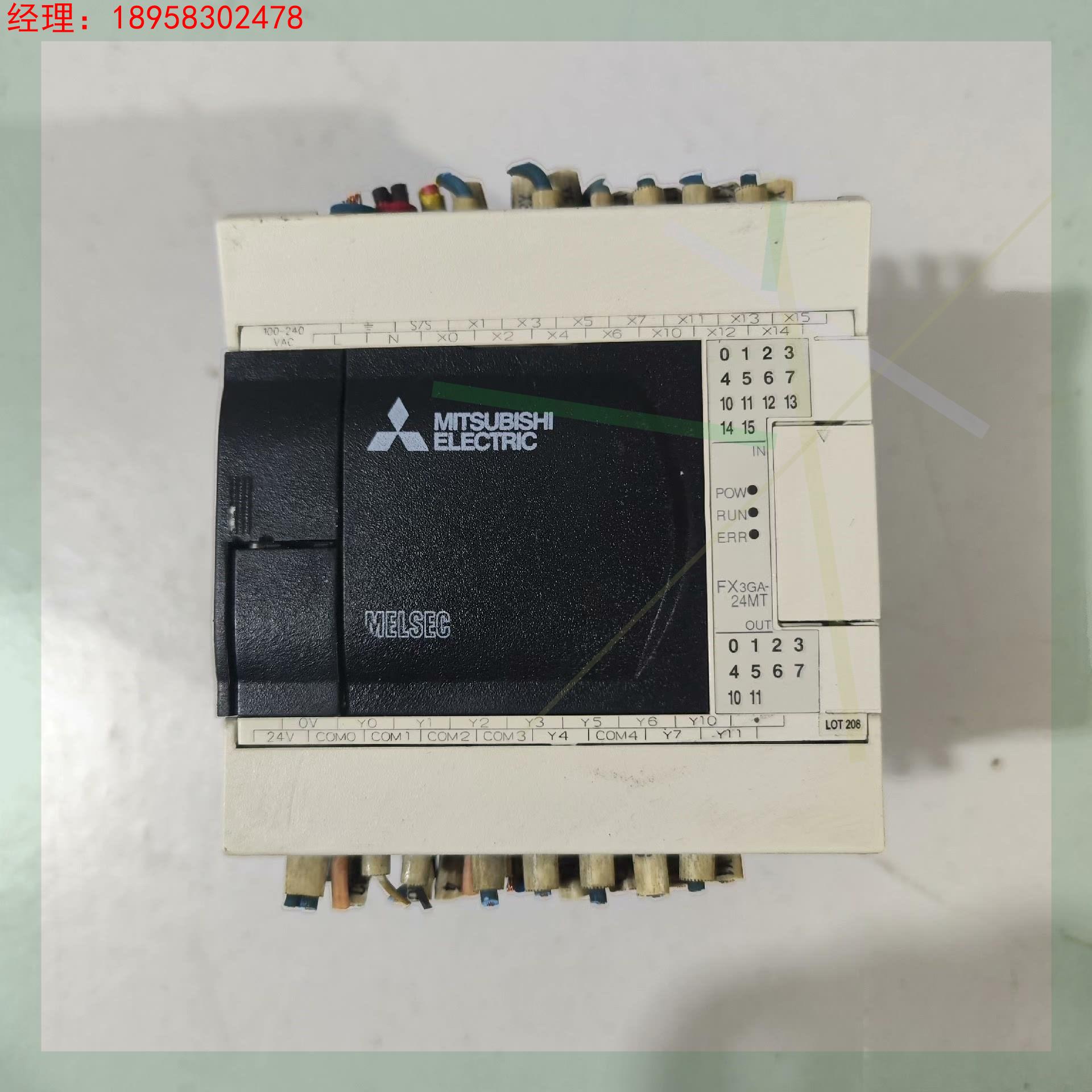 二手拆机三菱FX3GA-24MT-CM成色如图，实物拍摄，正