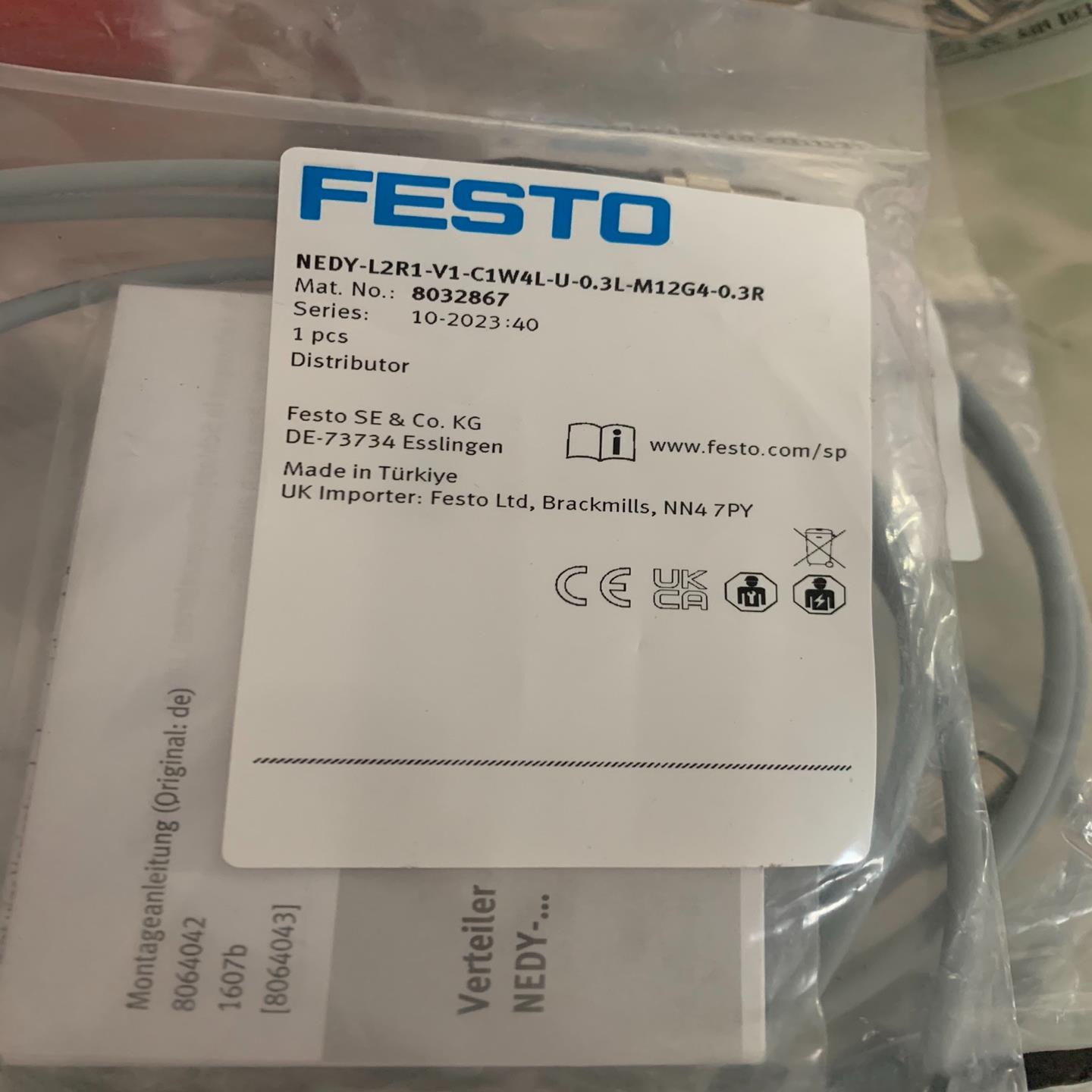 8032867费斯托感应器连接线Y型NEDY-L2R1-V1议价