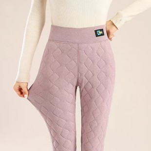 泳葵工厂店冬季女士高腰加厚蚕丝保暖裤修身打底裤内穿雪地保暖裤
