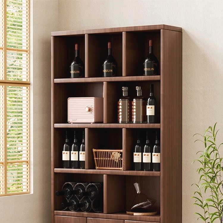 实木酒柜家用客厅置物架展示柜商用简约小型玄关柜靠墙隔断柜酒架