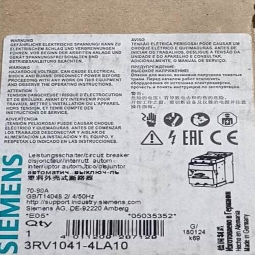 议~西门子断路器 3RV1041-4LA10