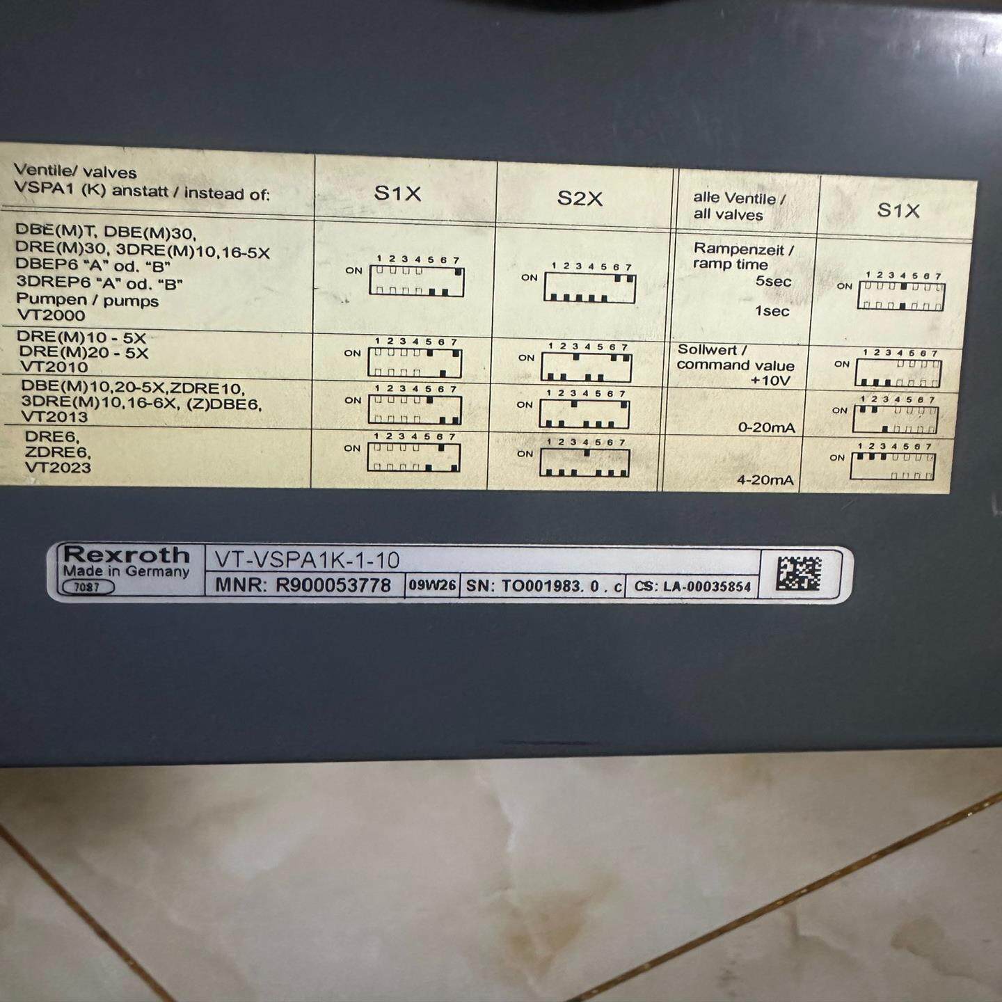 （设备配件）10VTC1 -Rexroth力士乐VSPA1K-拆机-