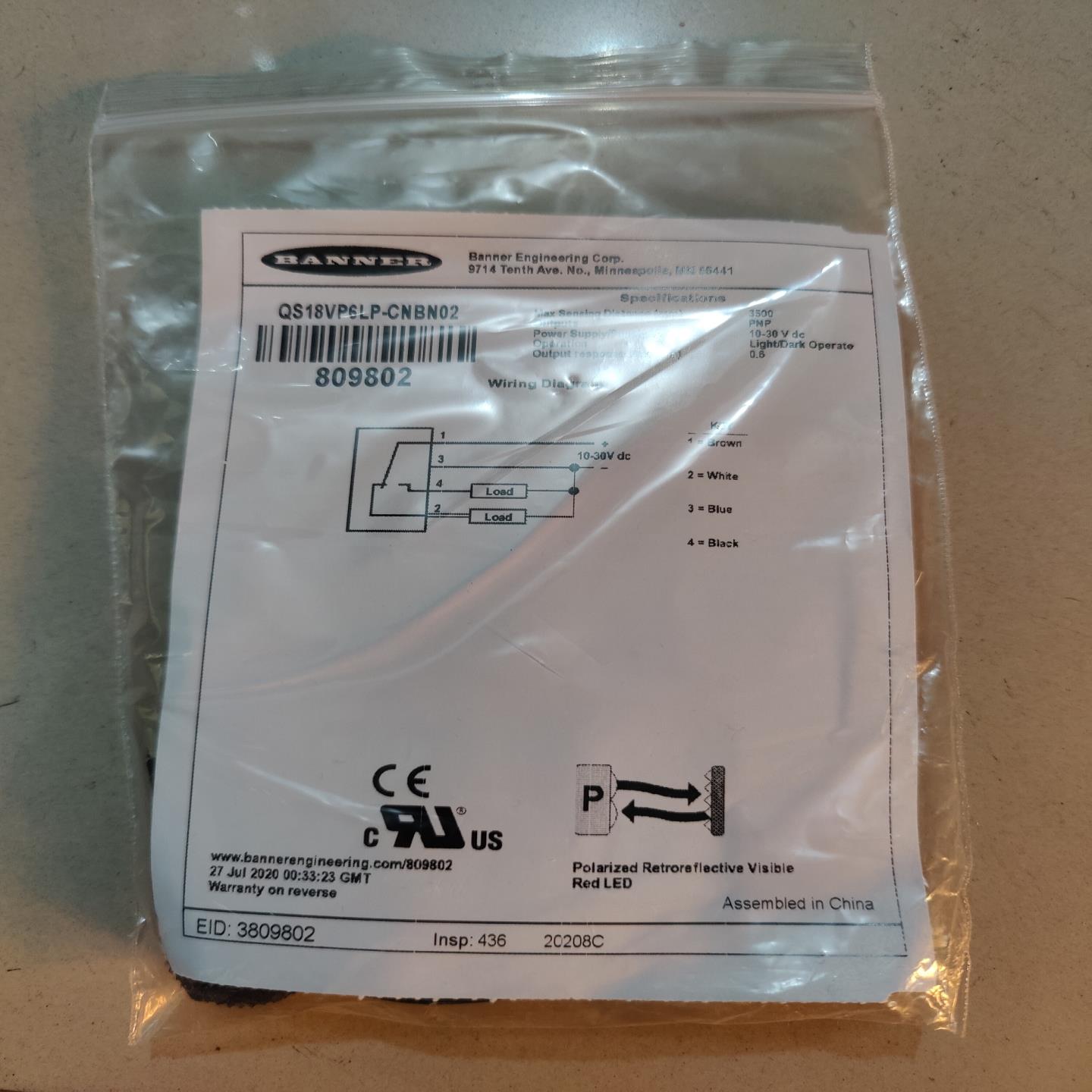 邦纳 全新原装 QS18VP6LP-CNBN02 议价