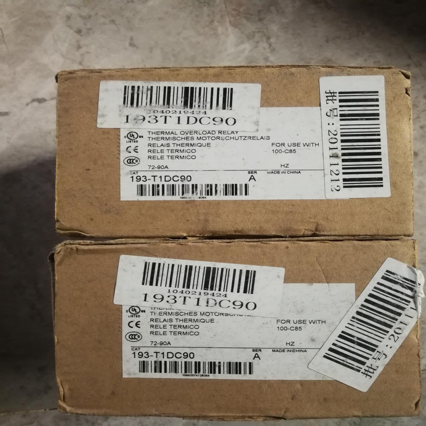 AB热过载继电器193-T1DC90   72-90A，全新
