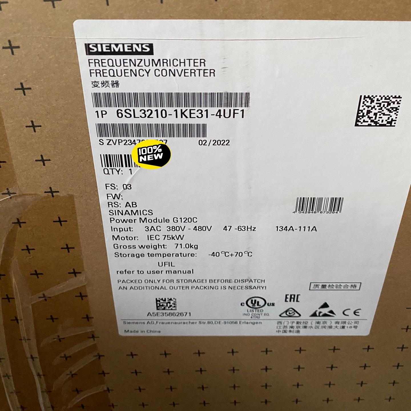 （设备配件）6SL3210-1KE31-4UF1 西门子G120C变频器