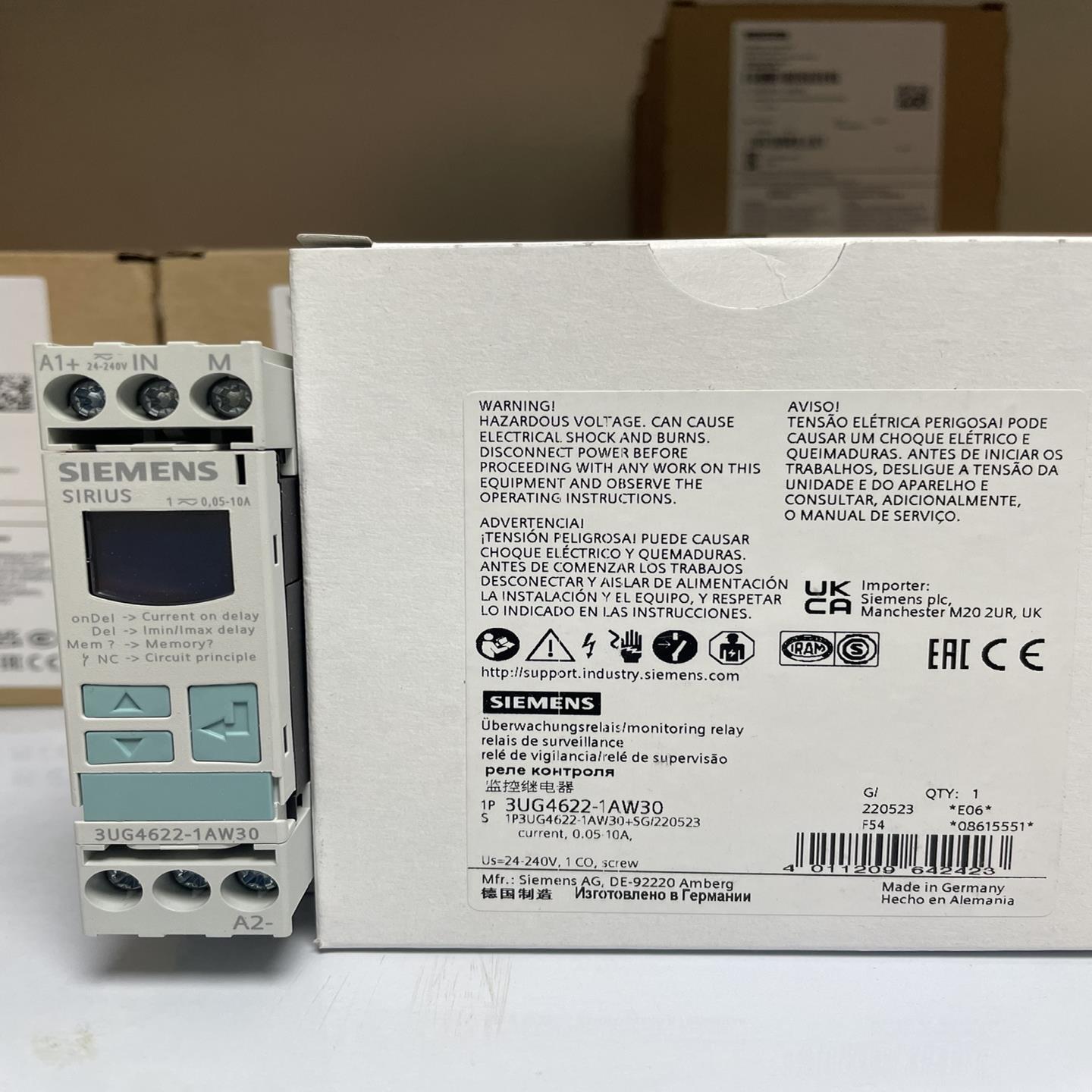 3UG4622-1AW30 数字监控继电器 电流控制继电器