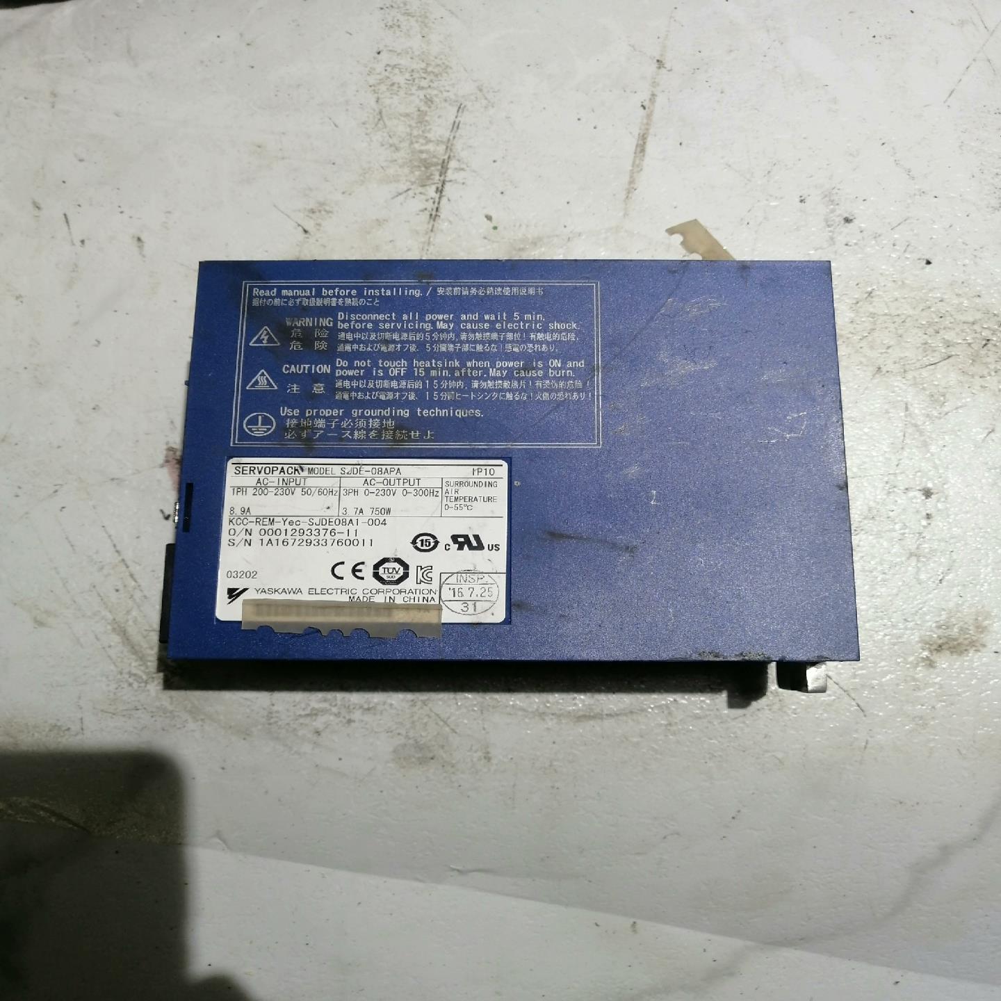 拆机YASKAWA/安川伺服驱动器SJDE-08APA 75