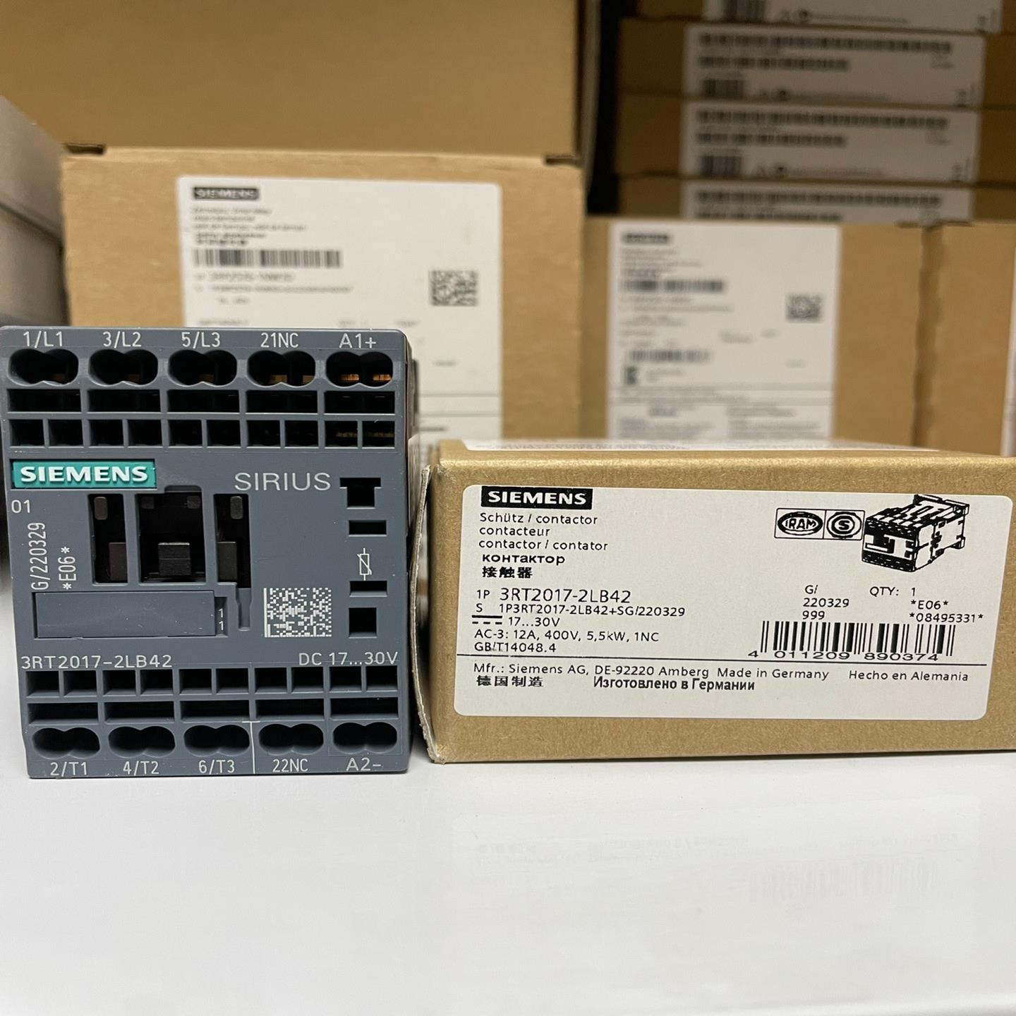 3RT2017-2LB42 功率接触器,AC-3 12 A，