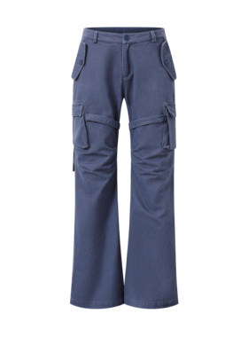 EntryLev「绑带法工裤」A字直筒版型重水洗做旧工装裤男重磅秋冬