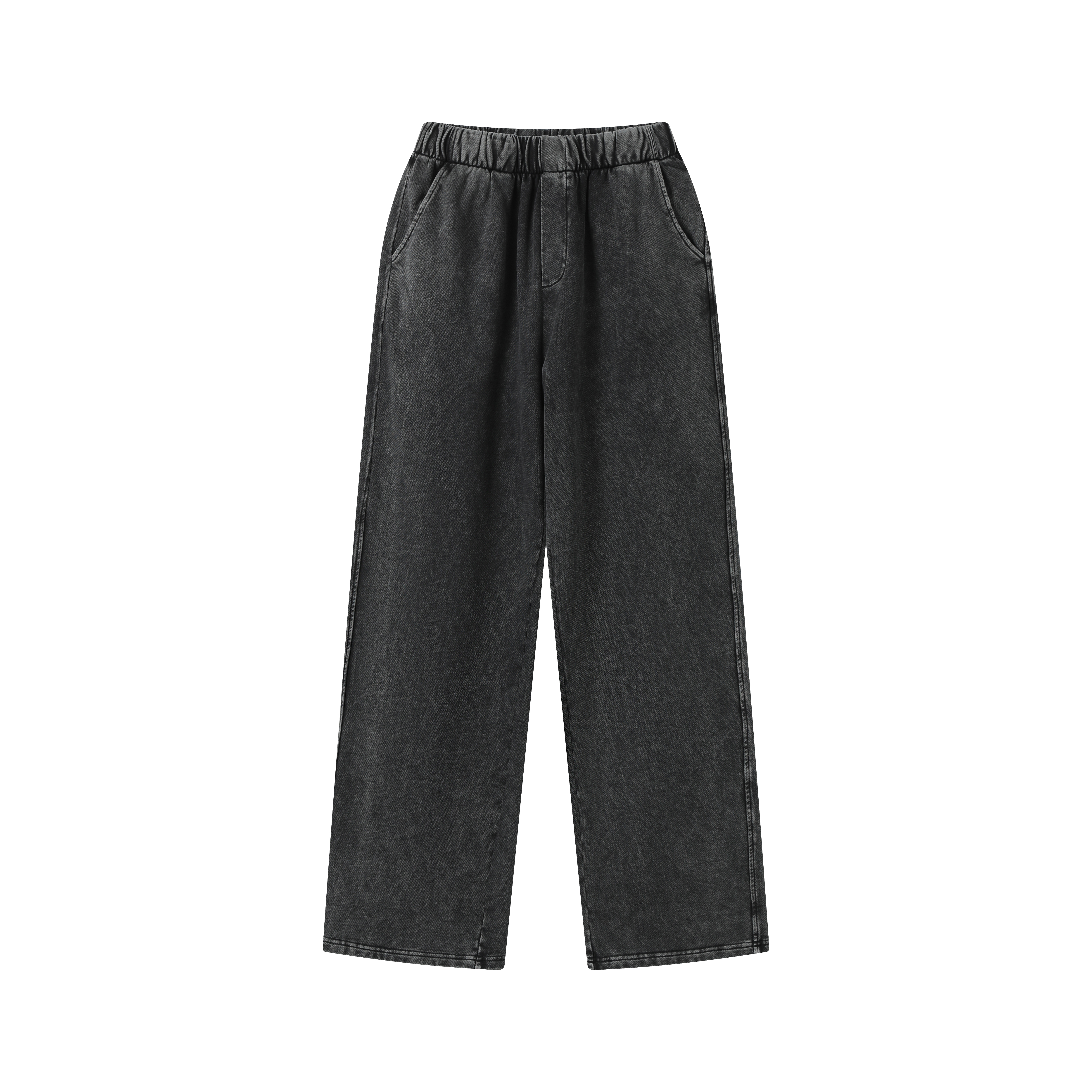 EntryLev水洗长裤成衣染雪花黑