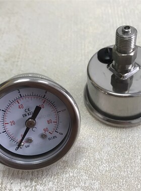 轴向无边不锈钢压力表 y-40z-bf 0-150psi 10bar cL.2.5 en837-1