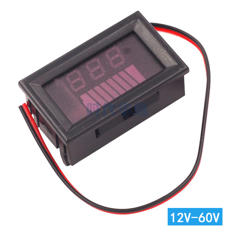 12V-60V72V 电动车电瓶蓄电池电量表显示器直流数显车载电压表