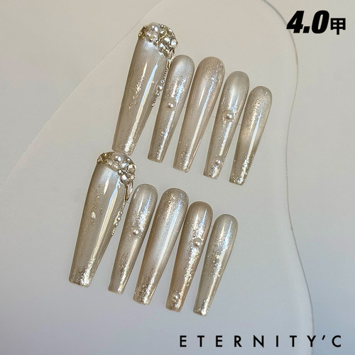 C+冰川极光 亚文化新款欧美小众高级重工超长轻奢美甲穿戴甲手工