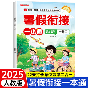 幼小衔接暑假衔接一本通幼升小一升二暑假预复习一本通预备一年级二年级下册暑假作业人教版同步课本训练习题册每日一练