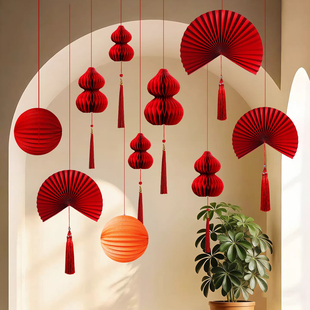 2026马年跨年迎新灯笼挂饰店铺场景春节年味新年元旦氛围布置装饰